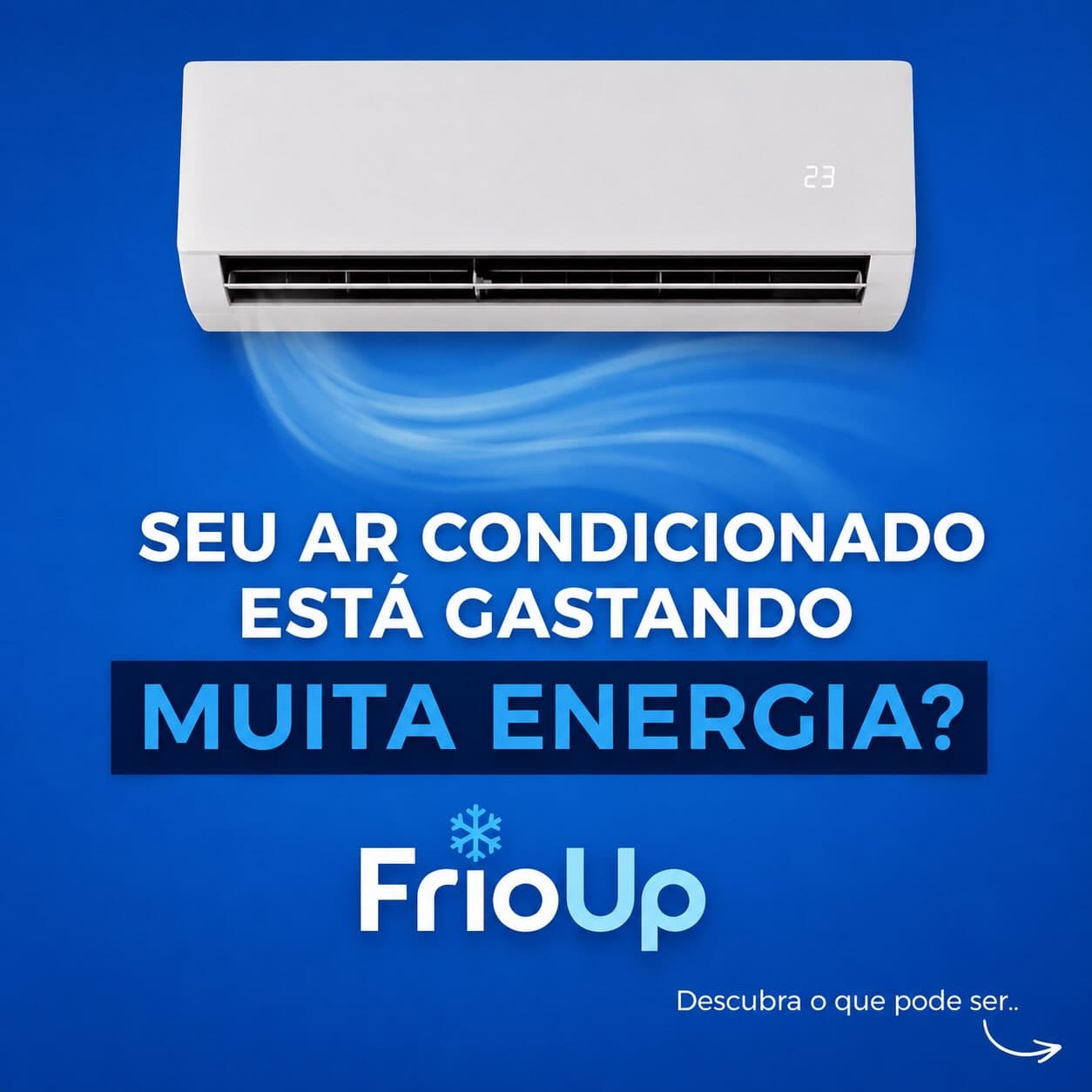 Post da FrioUp no Instagram sobre economia de energia com ar-condicionado